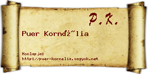 Puer Kornélia névjegykártya